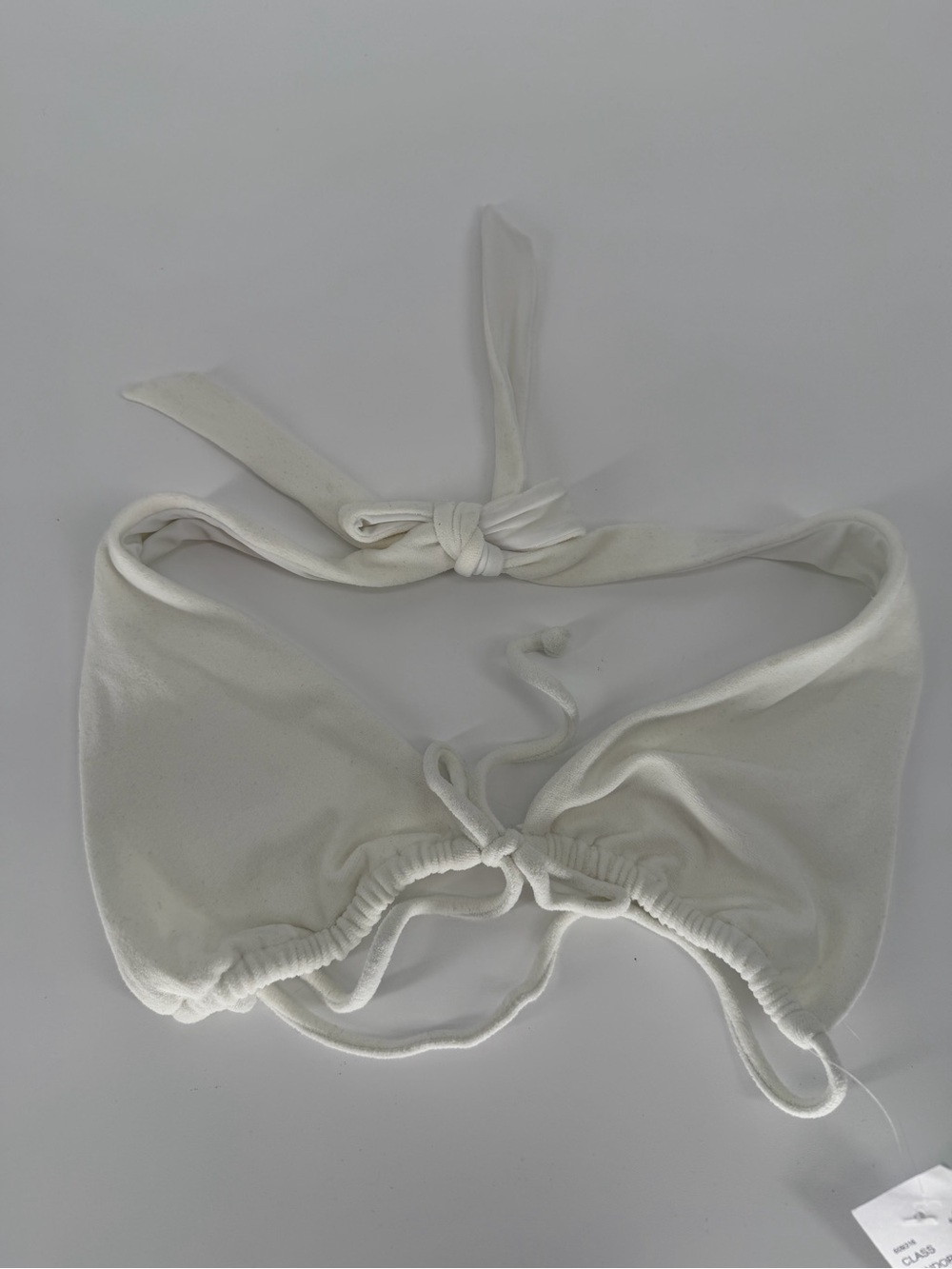 PacSun White Eco Triangle Bikini Top with Pink Accent
